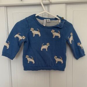 Janie and Jack Blue Sweater with Dog Design